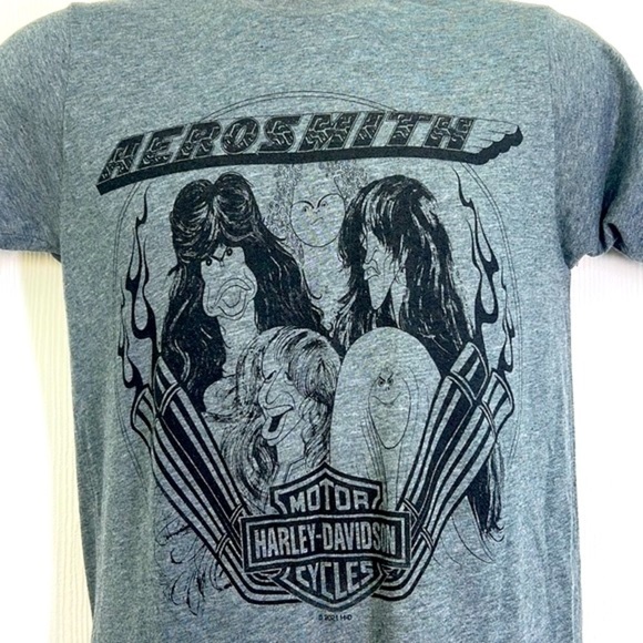 Harley Davidson - Aerosmith Band Graphic Gray Limited Edition Short Sleeve T SM - Picture 3 of 10